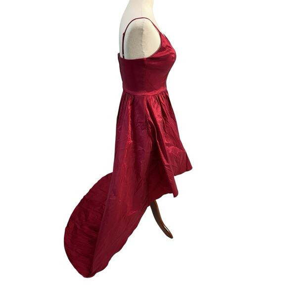 Red High Low Formal Dress 7/8 Bubble Hem Tulle Party Prom Cocktail Holiday Y2K - Picture 4 of 9